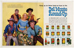 "DEL MONTE ROUND-UP" ADVERTISING PIECE WITH BONANZA, LARAMIE & CHECKMATE CASTS.