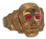 SKULL RING WITH RUBY RED EYES FROM 1939 AND LIKELY A POPSICLE PREMIUM.