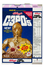 STAR WARS "KELLOGG'S C-3PO's CEREAL BOX SET WITH CHARACTER MASK BACKS.