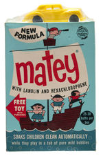 "MATEY" BUBBLE BATH SOAP BOX TRIO WITH PREMIUM TOYS.