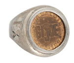 G.I. JOE COIN RING IN STERLING WITH BRASS COIN #21 OF 50 PRODUCED.