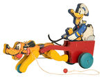 "DONALD DUCK/PLUTO" DOG CART DONALD FISHER-PRICE PULL TOY.