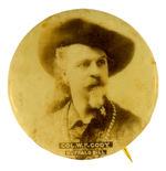 “COL. W.F./BUFFALO BILL” REAL PHOTO PORTRAIT BUTTON CIRCA 1900-1910.