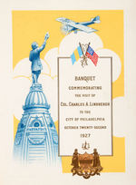LINDBERGH VISIT TO PHILADELPHIA 1927 PROGRAM PAIR WITH PLACE CARD.