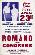 PHILA. PA.  ACTIVIST 1970 FOR CONGRESS POSTER WITH M.L. KING AND JAMES MEREDITH MARCH REFERENCE.