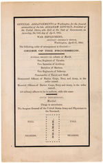 LINCOLN “OFFICIAL ARRANGEMENTS”  AND “ORDER OF THE PROCESSION” PROGRAM FOR FUNERAL APRIL 19, 1865.