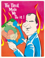 SCARCE VIET NAM WAR ANTI NIXON “DEVIL” POSTER WITH FLOCKED BACKGROUND BY HIP PRODUCTS 1971.