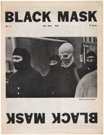 BLACK MASK RARE 1967 ANARCHIST NEWSPAPER WITH 1983 ANARCHIST MAY DAY EVENT SMALL RARE POSTER.