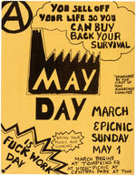 BLACK MASK RARE 1967 ANARCHIST NEWSPAPER WITH 1983 ANARCHIST MAY DAY EVENT SMALL RARE POSTER.