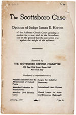 "THE SCOTTSBORO CASE/OPINION OF JUDGE JAMES E. HORTON" JANUARY, 1936 BOOKLET.