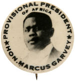 “HON. MARCUS GARVEY” REAL PHOTO BUTTON C.1920.