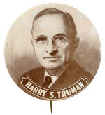 "HARRY S. TRUMAN" LARGE VERSION PORTRAIT BUTTON.