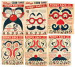 “KELLOGG’S CORN FLAKES FUNNY FACE CUT-OUTS” LOT OF SIX BOX BACKS.