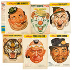 “KELLOGG’S CORN FLAKES” LOT OF 10 BOX BACK MASKS.