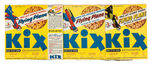 “KIX JET ATOMIC MODEL FLYING PLANE” CEREAL BOX CUTOUT QUARTET.