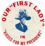 “KISSES FOR MY PRESIDENT” BIG 4” MOVIE PROMOTIONAL BUTTON FROM 1964.