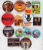 FIFTEEN BUTTONS PICTURING OR RELATED TO ROBIN WILLIAMS MOVIES OR VIDEO RELEASES.