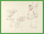 MICKEY MOUSE, PLUTO AND JUDGE CONCEPT STORYBOARD FROM SOCIETY DOG SHOW.