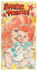 BRENDA STARR CARTOONIST CREATOR DALE MESSICK “STARR TWINKLE” PROTOTYPE ORIGINAL ART FOR DOLL BOX.