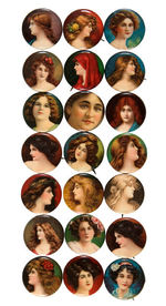 PRETTY LADY CIGARETTE BUTTON LOT.