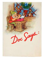 THE SEVEN DWARFS NATIONAL SOCIETY FOR THE PREVENTION OF BLINDNESS CHRISTMAS CARD.