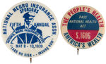 PAIR OF AFRICAN AMERICAN INSURANCE AND HEATH CARE BUTTONS.