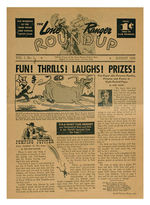 "THE LONE RANGER ROUND UP" FIRST ISSUE BOND BREAD PREMIUM SAFETY CLUB NEWSPAPER.