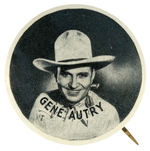 LARGE SIZE “GENE AUTRY” EARLY PORTRAIT BUTTON.