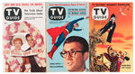 1953 "TV GUIDE" FOUR ISSUE LOT INCLUDING FIRST ISSUE & SUPERMAN ISSUE.