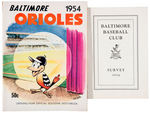 "BALTIMORE ORIOLES" OPENING YEAR 1954 NEWSPAPER/SOUVENIR BOOK/IN-HOUSE SURVEY.