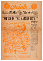 "BALTIMORE ORIOLES" OPENING YEAR 1954 NEWSPAPER/SOUVENIR BOOK/IN-HOUSE SURVEY.