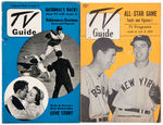 PRE-NATIONAL "TV GUIDE" PAIR W/BASEBALL COVERS INCLUDING WILLIAMS & DIMAGGIO.