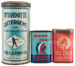 NATIVE AMERICAN GRAPHICS ON LOT OF NINE HOUSEHOLD PRODUCT CONTAINERS.