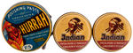 NATIVE AMERICAN GRAPHICS ON LOT OF NINE HOUSEHOLD PRODUCT CONTAINERS.