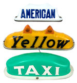 GREEN "TAXI/AMERICAN/YELLOW" CAB TOPPERS.