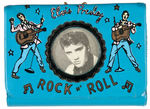 “ELVIS PRESLEY ROCK N’ ROLL” BLUE VINYL VINTAGE WALLET WITH INSET PHOTO.