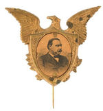 CLEVELAND 1888 LARGE BRASS SHELL EAGLE PIN.