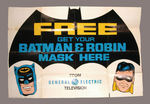 GENERAL ELECTRIC TV BATMAN MASK AND BANNER KIT.