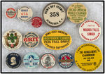 NEWSBOY AND AGENT BUTTONS FOR NEWSPAPERS AND MAGAZINES SPANNING 1896-1960s. .