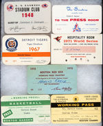 GROUP OF SEVEN PASSES FOR BASEBALL, HOCKEY AND BASKETBALL SPANNING 1948-1973.