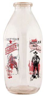 HOPALONG CASSIDY DAIRYLEA MILK BOTTLE W/CAP.