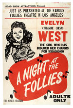 "A NIGHT AT THE FOLLIES" EVELYN TREASURE CHEST WEST POSTER.