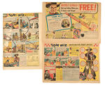 "TOM MIX" PREMIUM ADS FROM SUNDAY FUNNIES.