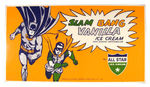 BATMAN AND ROBIN "ALL STAR ICE CREAM" LARGE STORE SIGN.