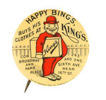 GREAT CARTOON BUTTON FROM CIRCA 1896 NEW YORK CLOTHING STORE.