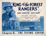 "KING OF THE FOREST RANGERS" LOBBY CARD LOT.