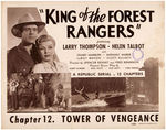 "KING OF THE FOREST RANGERS" LOBBY CARD LOT.