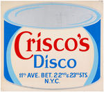 "CRISCO'S DISCO" GAY BAR SIGN.