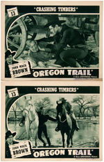 JOHN MACK BROWN "THE OREGON TRAIL" SERIAL LOBBY CARD LOT.