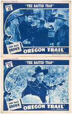 JOHN MACK BROWN "THE OREGON TRAIL" SERIAL LOBBY CARD LOT.